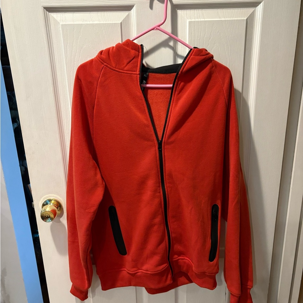 New Orange and Black hooded zipped jacket